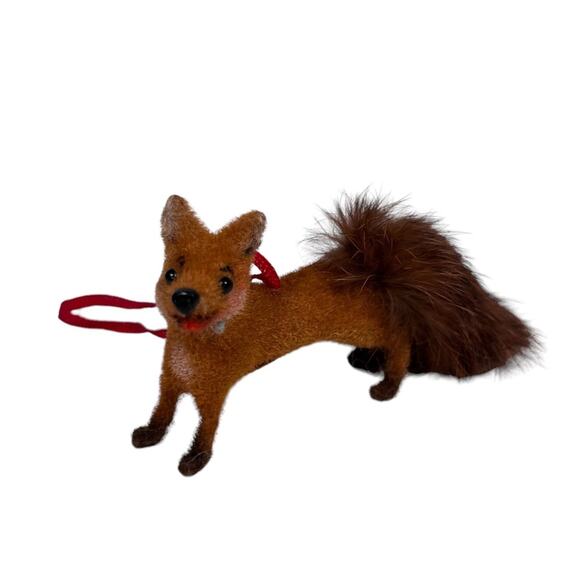 Wagner Kunstlerschutz Handwork West Germany Flocked Fox Beaver Squirrel Ornament - Picture 3 of 11
